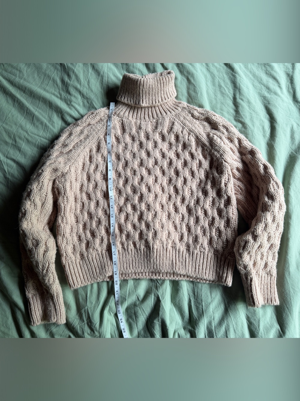 H&M Cream Cable-Knit Turtleneck Sweater